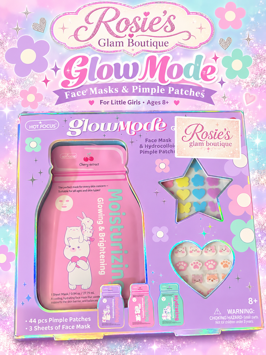 Little girls face mask, and pimple patches
