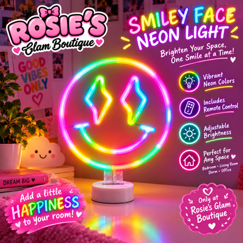 Smiley face neon light